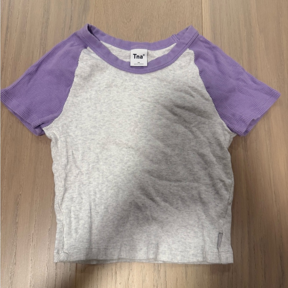 TNA Lavender and Light Gray Tee